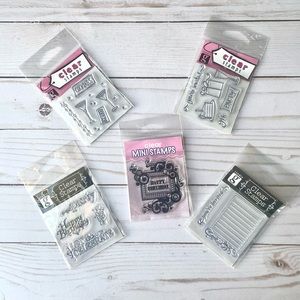 Clear Acrylic Stamps - Birthday/Party Themed - Set of 5